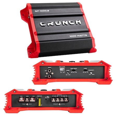Crunch Crunch GP10002 1000W Ground Pounder Two Channel Car Audio Amplifier GP10002